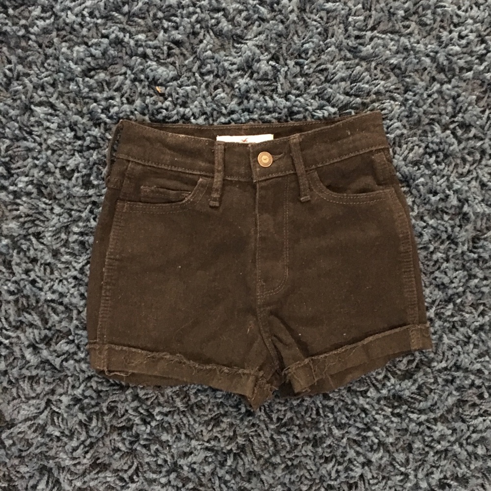 Women’s black denim shorts